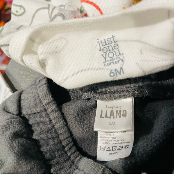 Olive green joggers and coordinating onesie size 6-12 months. | Llama & Carters - Picture 4 of 4